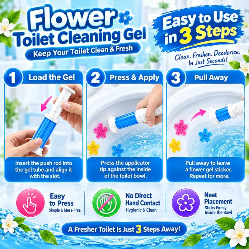 (3 Pack)42 Flower Toilet Gel Stamps – 9 Fresh Scents