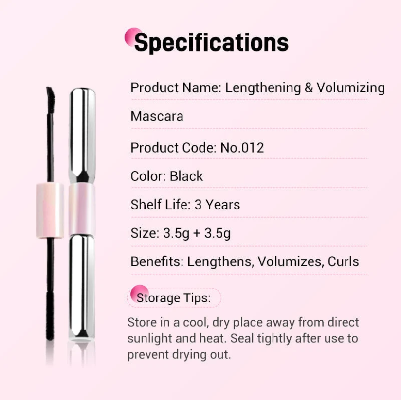 💕50% OFF 💕OFFDouble-Ended Waterproof Lengthening & Curling Mascara