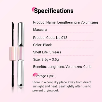 💕50% OFF 💕OFFDouble-Ended Waterproof Lengthening & Curling Mascara