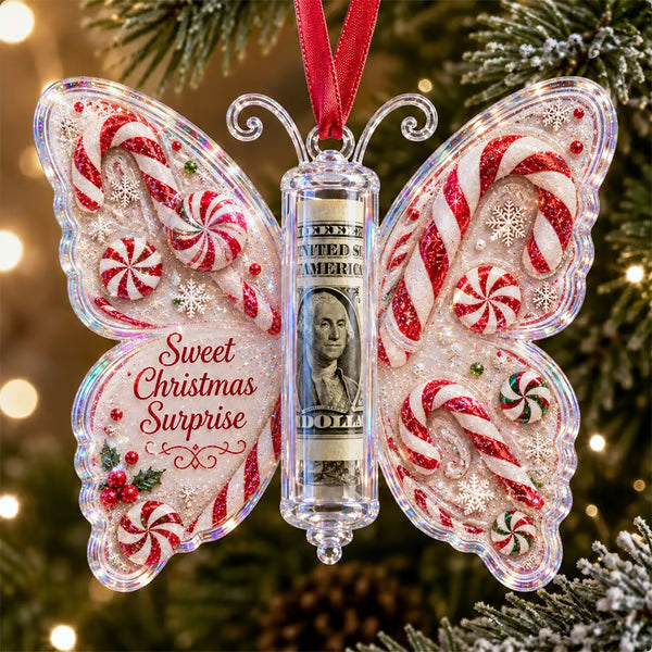 🦋💵 3D Embossed Butterfly Christmas Cash Gift Ornament – Holiday Money Holder Keepsake 🎄✨