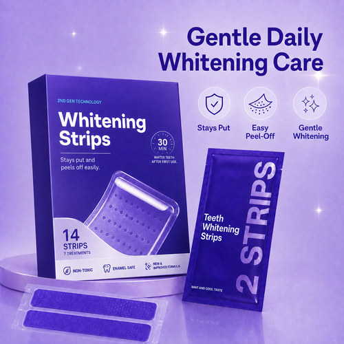 Gentle Teeth Whitening Strips – 30-Min Enamel Safe Whitening