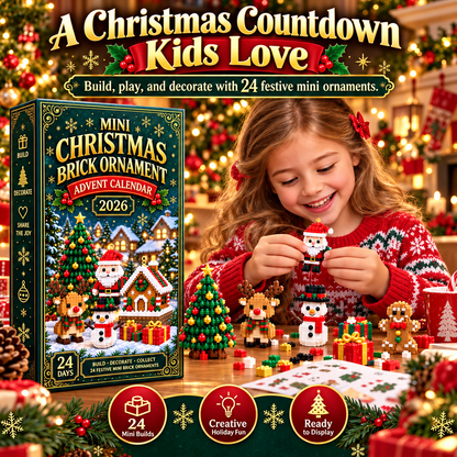 🎄 24-Day Mini Christmas Ornament Advent Calendar | 24 unique festive buildable designs with hanging loops—perfect for decorating Christmas trees, wreaths, and holiday displays 🧱