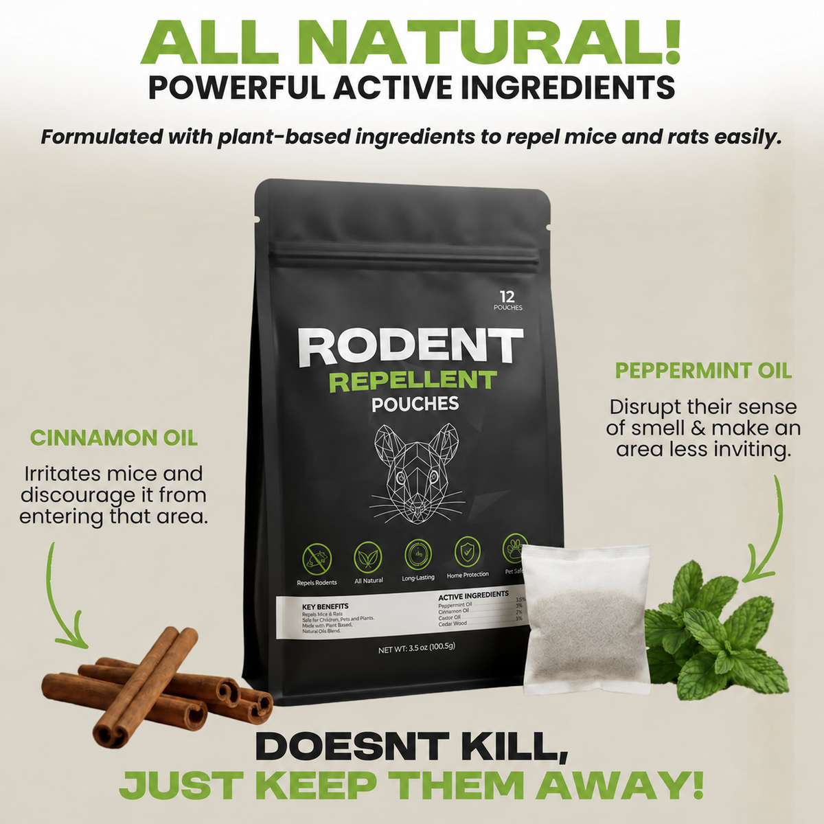Avelyqa rodent repellent | Place These Pouches Anywhere Mice Hide - And Watch Them Disappear.